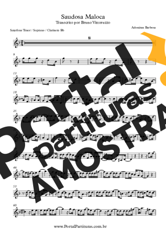 Adoniran Barbosa  partitura para Clarinete (Bb)