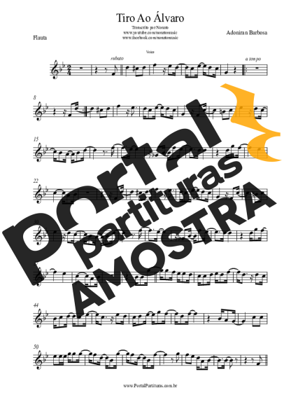 Adoniran Barbosa Tiro Ao Álvaro partitura para Flauta Transversal