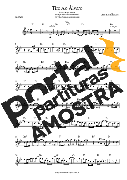 Adoniran Barbosa Tiro Ao Álvaro partitura para Teclado