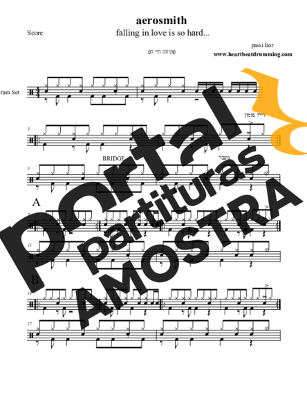 Aerosmith Falling in Love partitura para Bateria