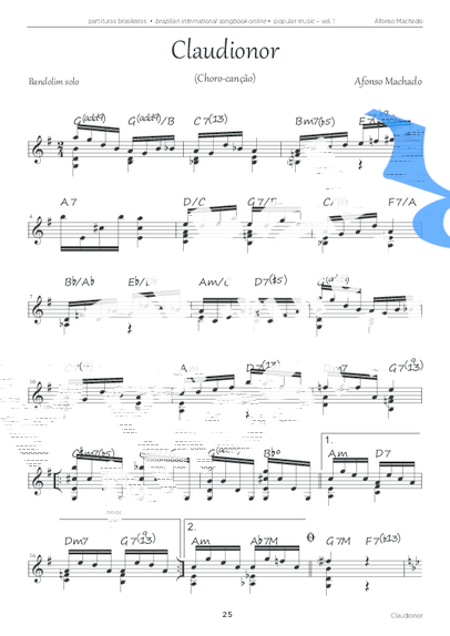 Afonso Machado Claudionor partitura para Teclado