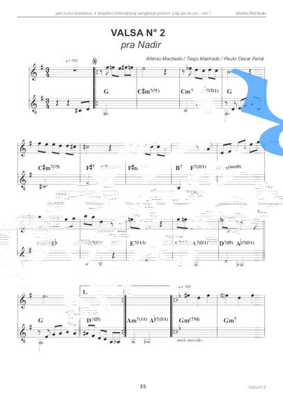 Afonso Machado Valsa N. 2 Para Nadir partitura para Violão