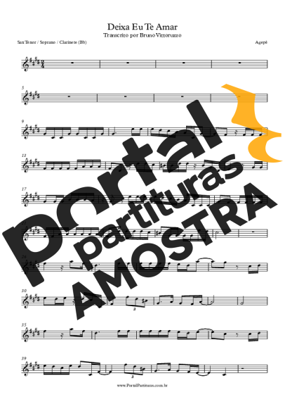 Agepê  partitura para Saxofone Tenor Soprano (Bb)