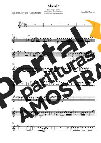 Agnaldo Timóteo Mamãe partitura para Clarinete (Bb)