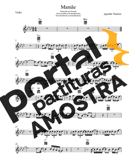 Agnaldo Timóteo Mamãe partitura para Violão