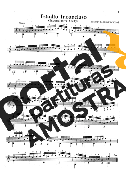 Agustin Barrios  partitura para Violão