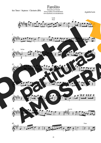 Agustin Lara  partitura para Clarinete (Bb)