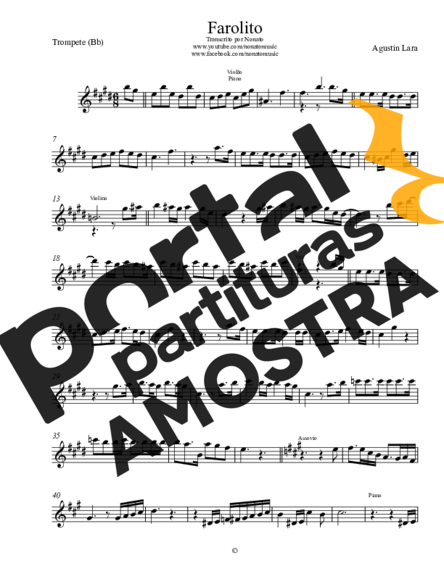 Agustin Lara Farolito partitura para Trompete