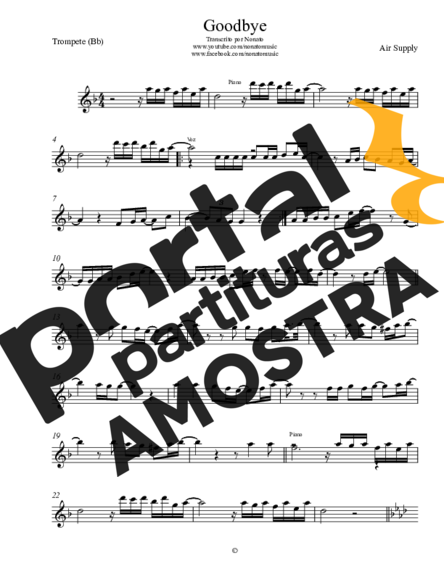 Air Supply Goodbye partitura para Trompete