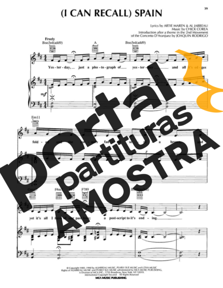 Al Jarreau  partitura para Piano