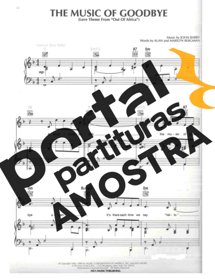 Al Jarreau The Music Of Goodbye partitura para Piano