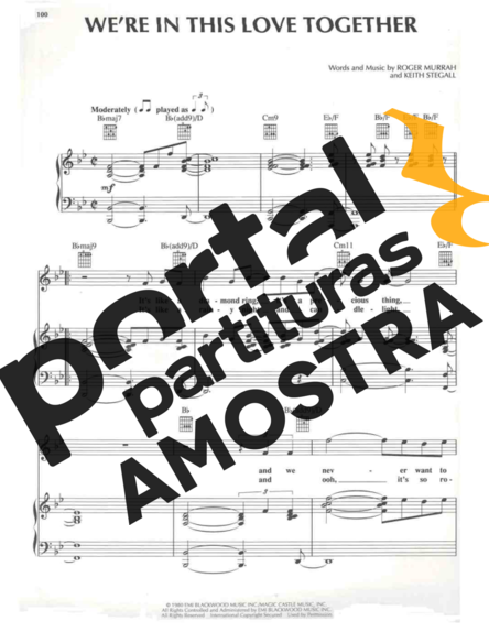 Al Jarreau We're In This Love Together partitura para Piano