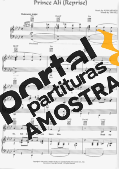 Aladim  partitura para Piano