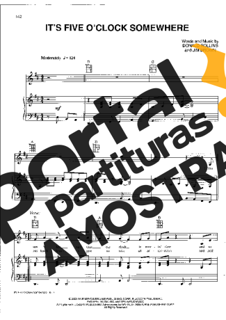 Alan Jackson Its Five Oclock Somewhere partitura para Piano