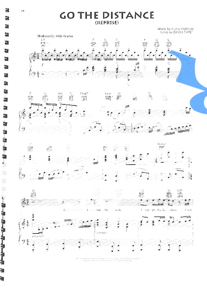 Alan Menken  partitura para Piano