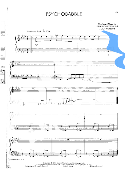 Alan Parsons Psychobabble partitura para Piano