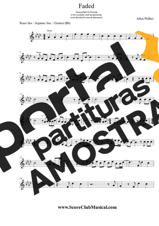 Alan Walker  partitura para Clarinete (Bb)
