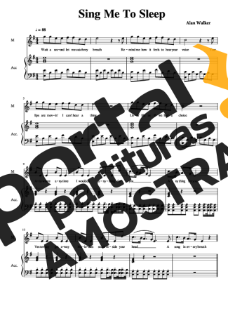 Alan Walker  partitura para Piano