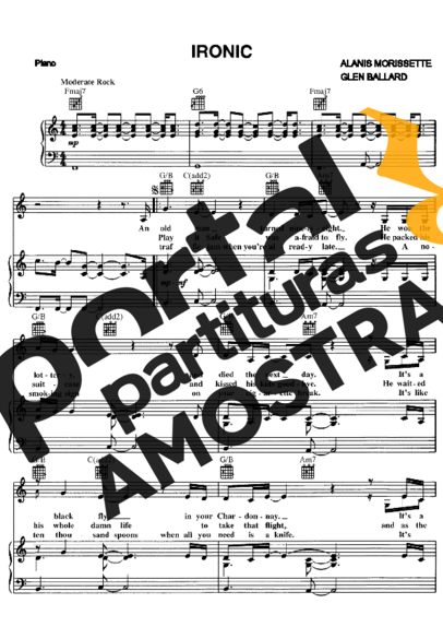 Alanis Morissette  partitura para Piano