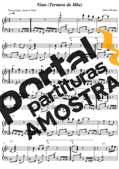 Albino Manique Nina Ternura De Mãe partitura para Acordeon