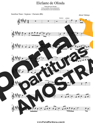 Alceu Valença Elefante De Olinda partitura para Clarinete (Bb)
