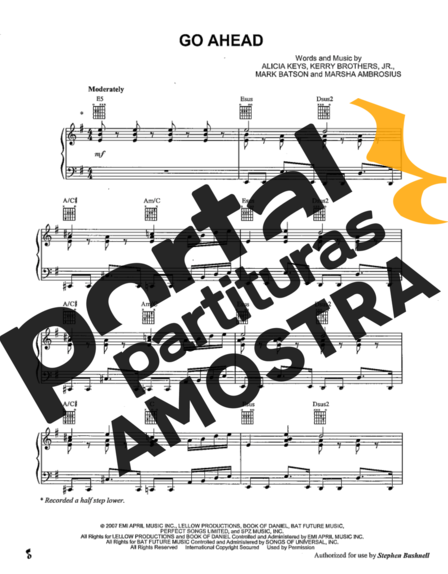 Alicia Keys  partitura para Piano