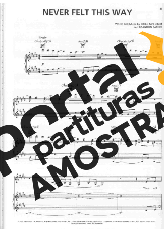 Alicia Keys Never Felt This Way partitura para Piano