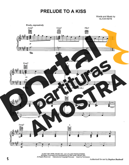 Alicia Keys  partitura para Piano