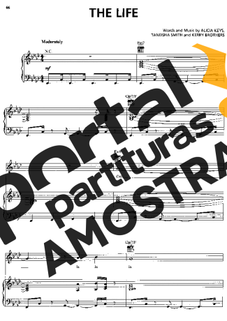 Alicia Keys The Life partitura para Piano