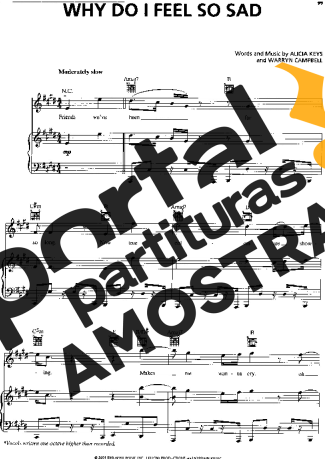 Alicia Keys Why Do I Feel So Sad partitura para Piano
