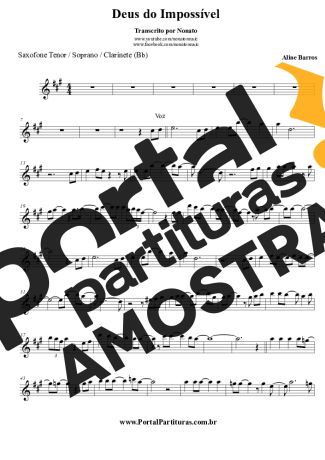 Aline Barros  partitura para Clarinete (Bb)
