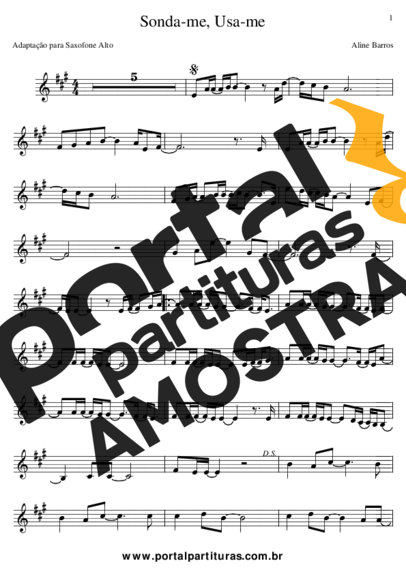 Aline Barros  partitura para Saxofone Alto (Eb)