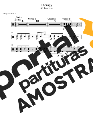 All Time Low  partitura para Bateria