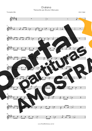 Almir Sater Chalana partitura para Trompete