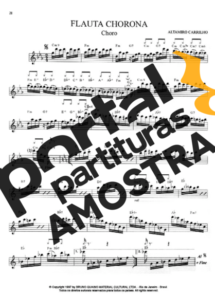 Altamiro Carrilho Flauta Chorona partitura para Teclado
