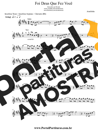 Amelinha Foi Deus Que Fez Você partitura para Clarinete (Bb)