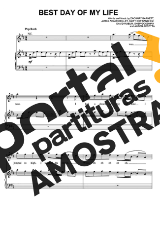 American Authors Best Day Of My Life partitura para Piano