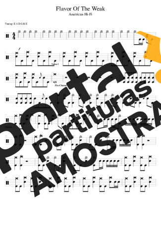 American HiFi Flavor Of The Weak partitura para Bateria