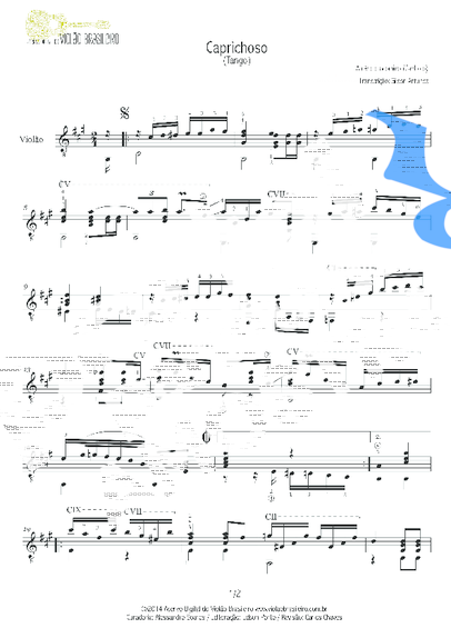Américo Jacomino Caprichoso Canhoto partitura para Violão