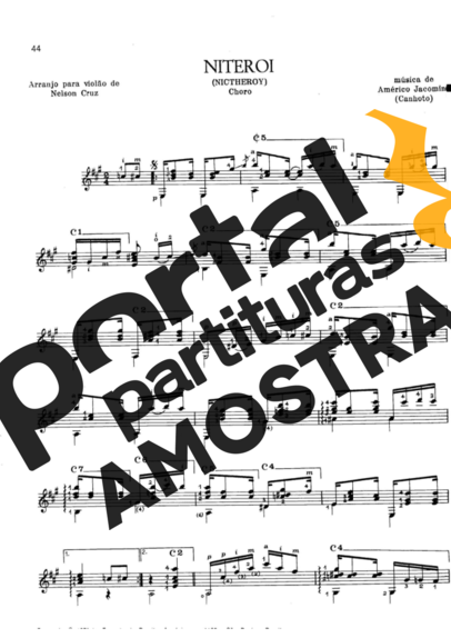 Américo Jacomino Niterói partitura para Violão