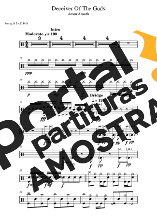 Amon Amarth Deceiver Of The Gods partitura para Bateria