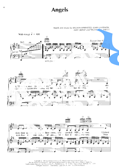 Amy Grant Angels partitura para Piano