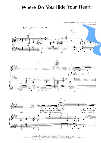 Amy Grant Do You Hide Your Heart partitura para Piano