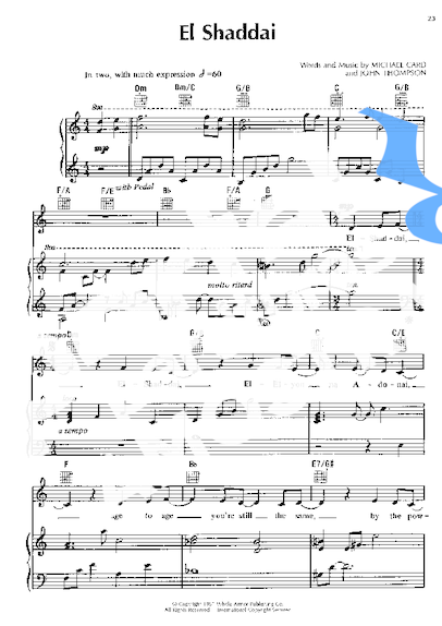 Amy Grant El Shaddai partitura para Piano