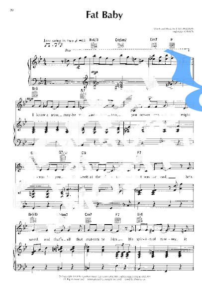 Amy Grant Fat Baby partitura para Piano