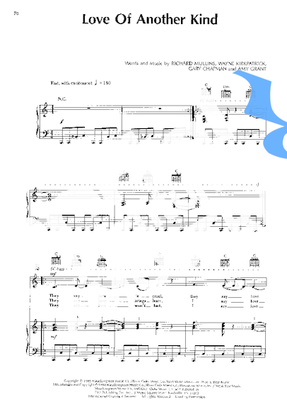 Amy Grant Love Of Another Kinf partitura para Piano