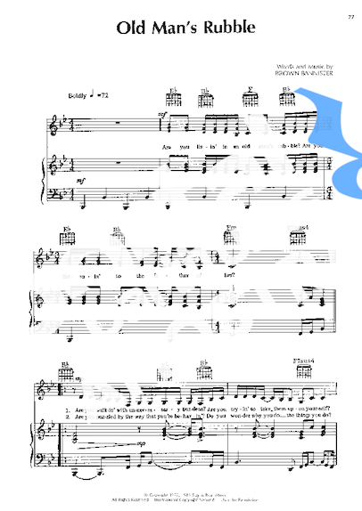 Amy Grant Old Man´s Rubble partitura para Piano