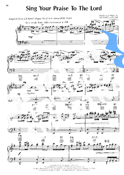 Amy Grant Sing Your Praise To The Lord partitura para Piano