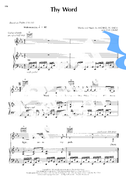 Amy Grant Thy Word partitura para Piano