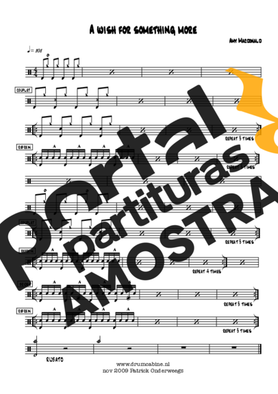 Amy Macdonald A Wish For Something More partitura para Bateria